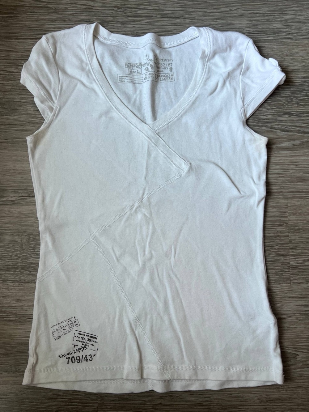 Y2K White V-Neck Short Sleeve Top